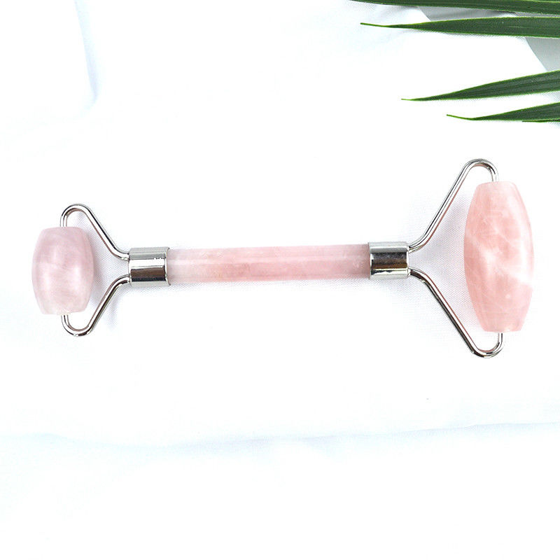 Face Massage Equipment Pink Rose Quartz Gua Sha Massage Natural Jade Ice Roller for Anti Aging Therapy Nephrite Stone