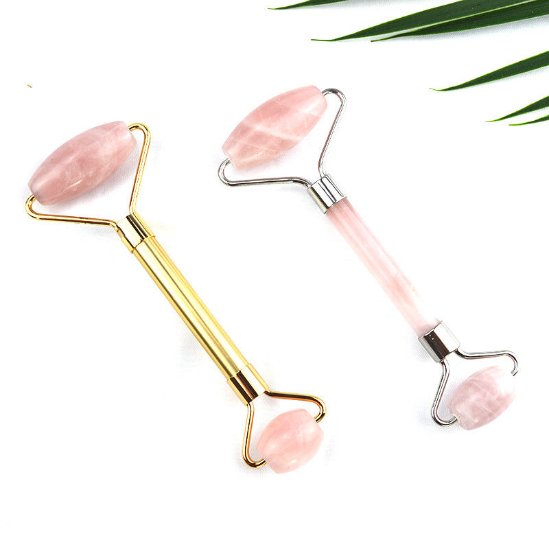Resin Rose Quartz Facial Massager Jade Roller Face Massage Equipment for Anti Aging and Skin Rejuvenation