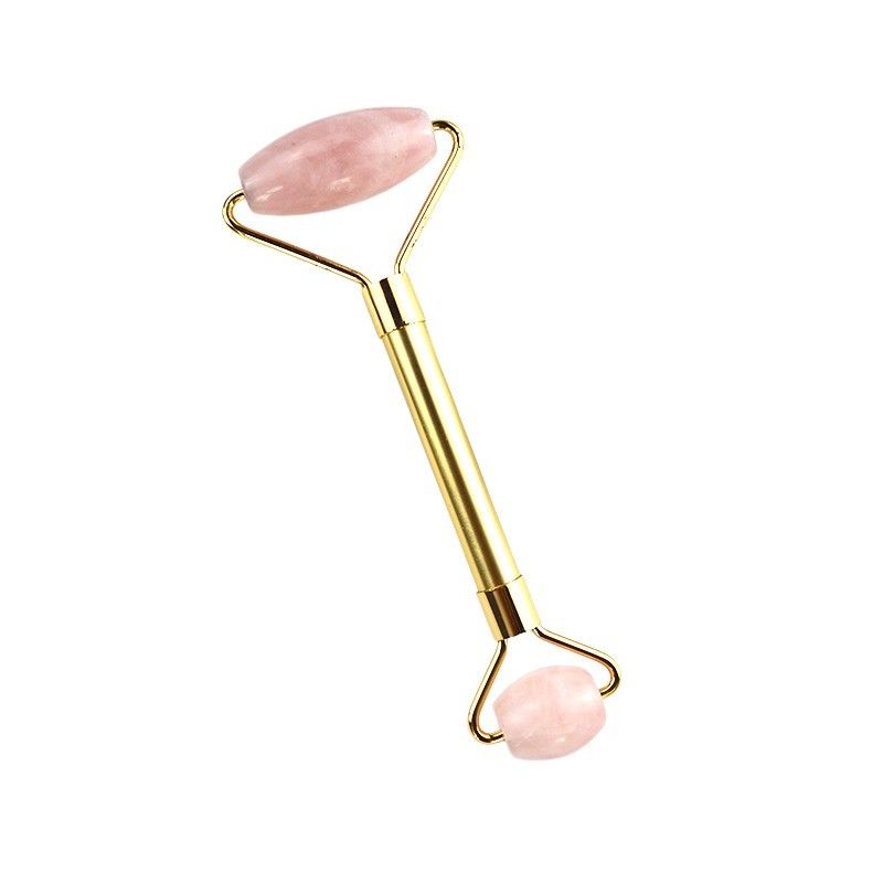 End Design Pink Rose Quartz Guasha Facial Roller 100% Crystal Gua Sha Massager for Face Eye Neck Massage Beauty Tools