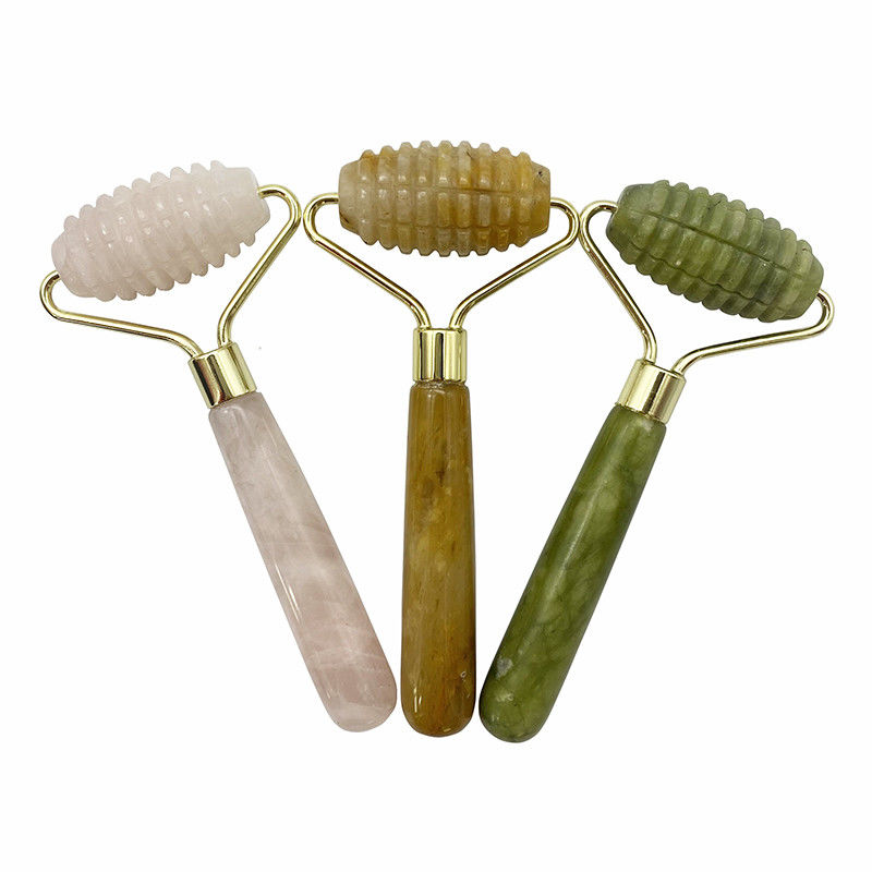 Single Head Spiked Facial Massage Jade Roller for Anti Aging Face Beauty with 100% Natural Jade Stone and Customized Logo