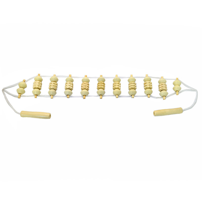 Full Body Pain Release Trigger Point Handmade Wood Back Massage Gua Sha Roller Tool with Wooden Massage Roller and Rope