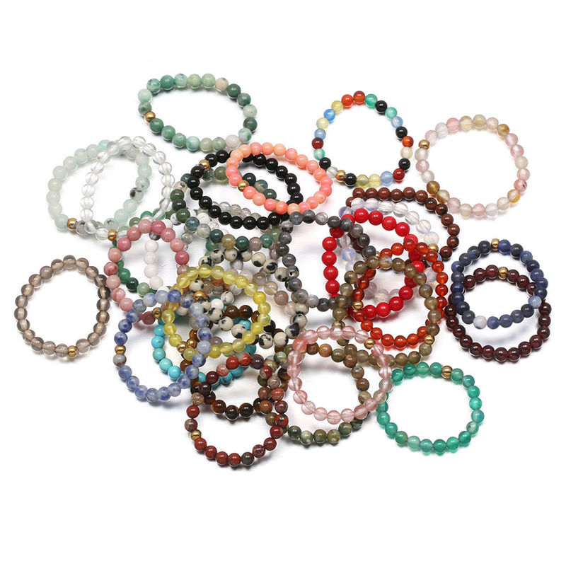 Other Natural Energy Crystal Stone 3mm Mini Beads Rings for Woman Chakra Healing Handmade Bohemian Jewelry Wedding Ring Gift