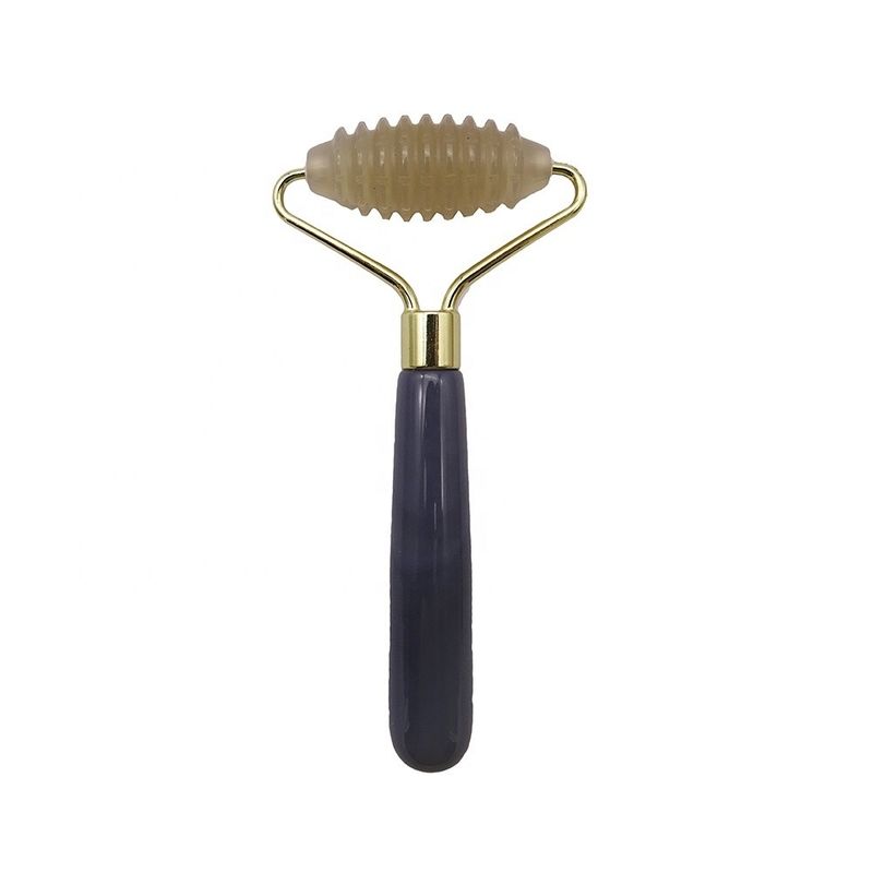 Massage Hammer Gray Agate Spiked Jade Roller for Natural Anti-Aging Facial Massage Therapy Eye Bag Anti-Aging Massage Tools