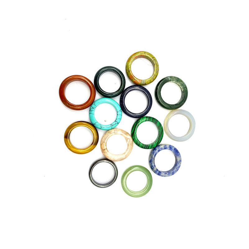 Natural Design Jade Ring Gemstone Agate Green Aventurine Turquoise Topaz Jade PORTABLE Rings Etc Theme Feng Shui