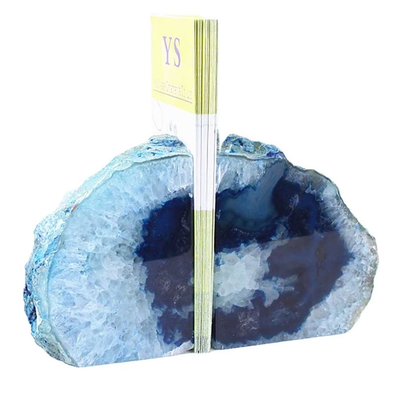 Grade B Polished Agate Book Ends Perfect Housewarming Gift for Art Collectible Enthusiasts