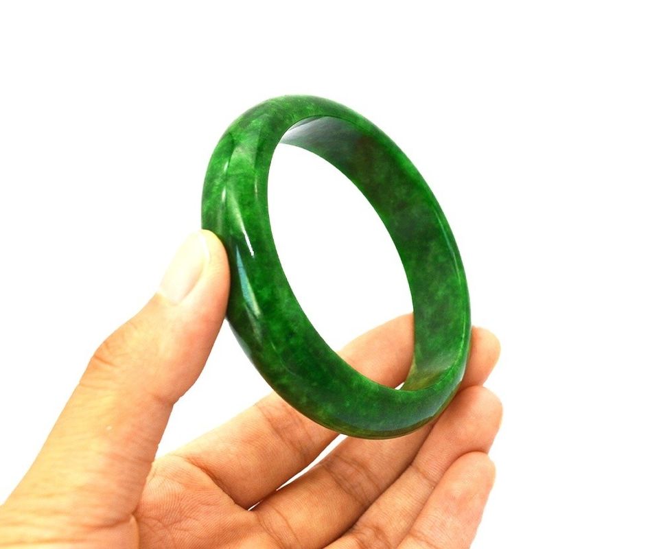 Love Green Enamel Jadeite Bracelets Bangles Charms Women Jade Bangle Natural Burma Hot Item for Feng Shui Enthusiasts