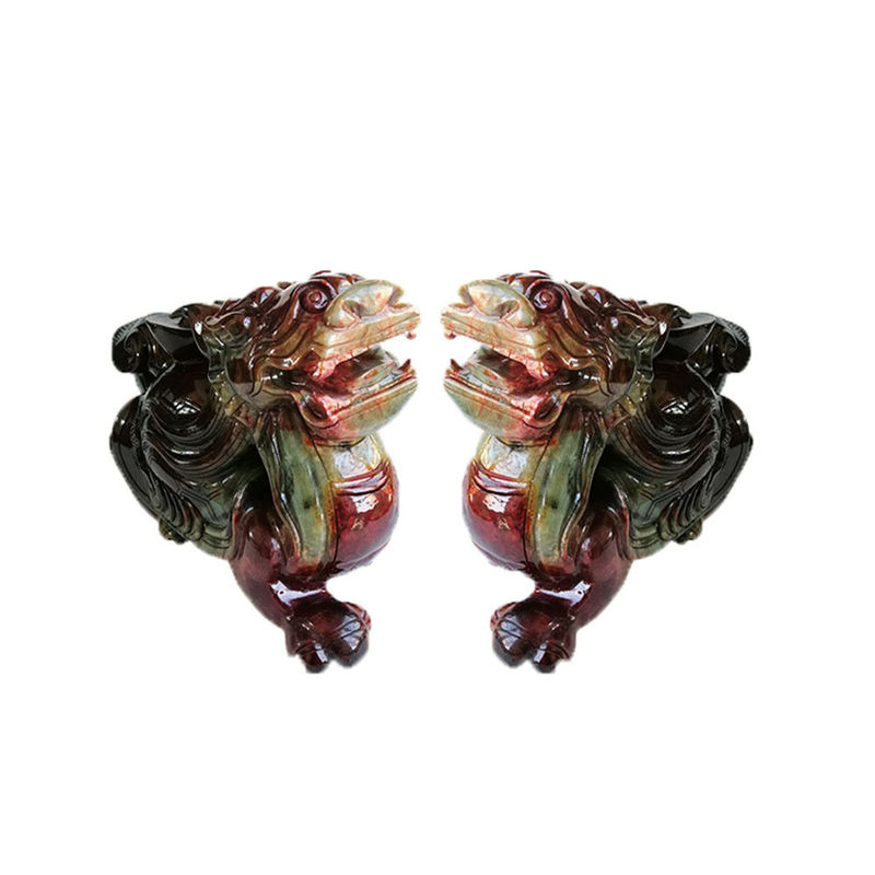 Hot 40cm Natural Jade Carving Dragon Turtle Statue Fine Feng Shui Style for Decoration