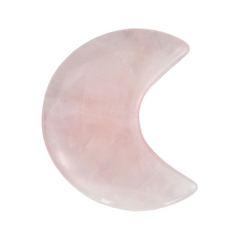 2024 Rose Quartz Mini Gua Sha Stone Crescent Shape Guasha stone Antique Imitation Style Convenient for Facial Massage