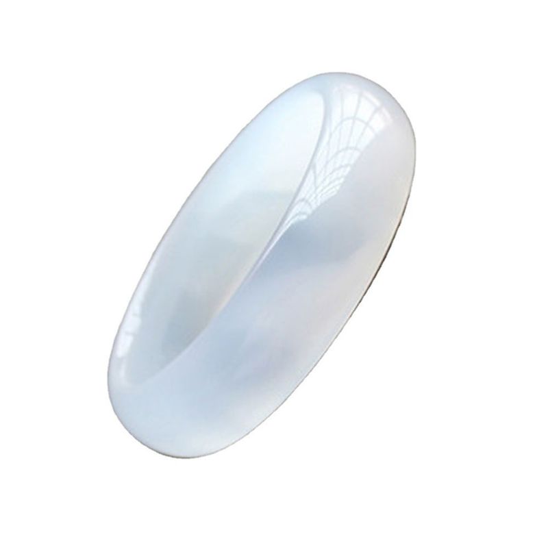 Icy White Agate Jade Bangle Certified Chinese Bracelet 54-66mm Folk-custom Bangles 1 Sets Regional Feature Art Collectible