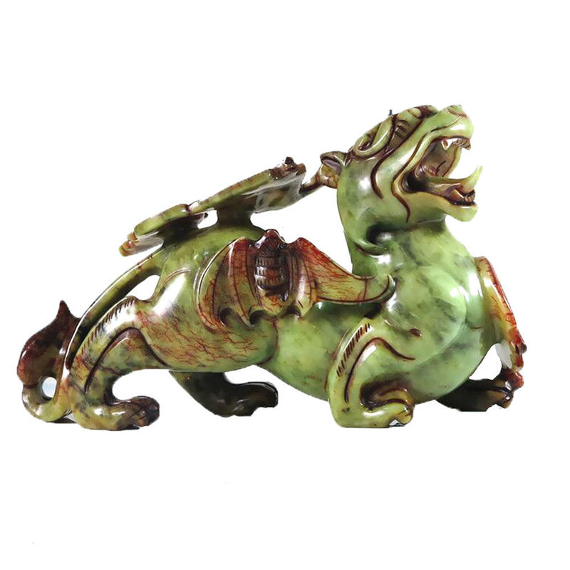 2pcs Pixiu Chinese Feng Shui Ornaments 20cm Jade Bat Green Statue Customized Shape Home Decoration