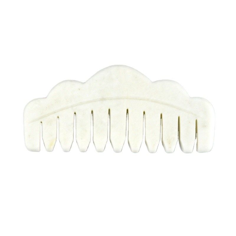 Customized Logo Availabled and 2024 Chinese Natural White Jade Gua Sha Scraping Comb Guasha Stone Head Spa Massager Scraping
