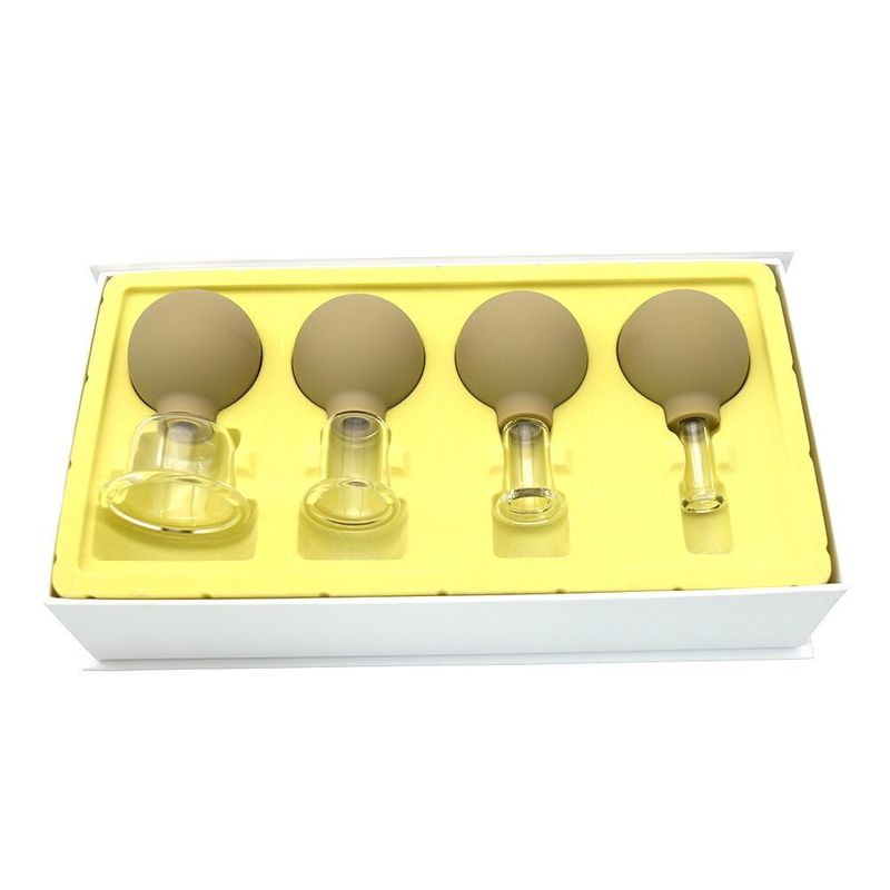 96mm Height Chinese Traditional Glass Cupping Massage Therapy Vacuum Cupping Equipment Set Kit for Back Shoulder Leg Body
