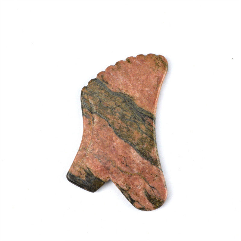 Manual Massager Natural Rhodonite Jasper Stone Gua Sha Scraping Board Guasha Facial Beauty Body Massage Tool Skin Care Relax