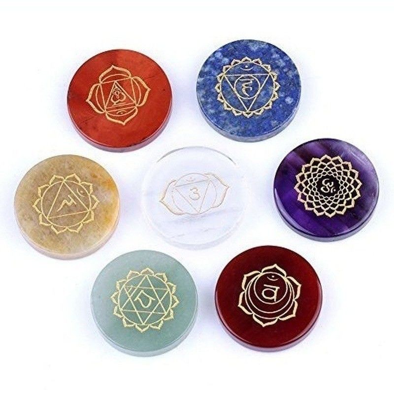 Colorful Energy Stone Set for Feng Shui Home Decoration Seven Chakras Crystal Agate Stones in Natural Style