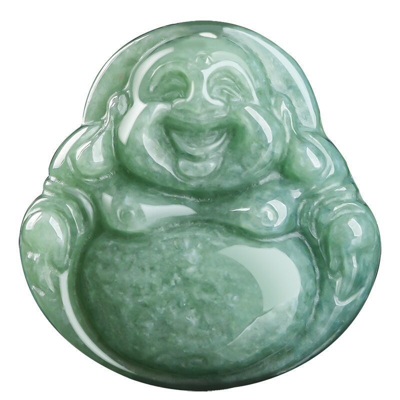 Art Collectible High Class Jade Buddha Carved Jadeite Buddha Pendant for Necklace Theme
