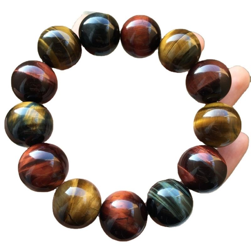 Natural Tiger Eye Stone Bracelet Colorful Exotic Fashion Accessory for Male and Female Lovers