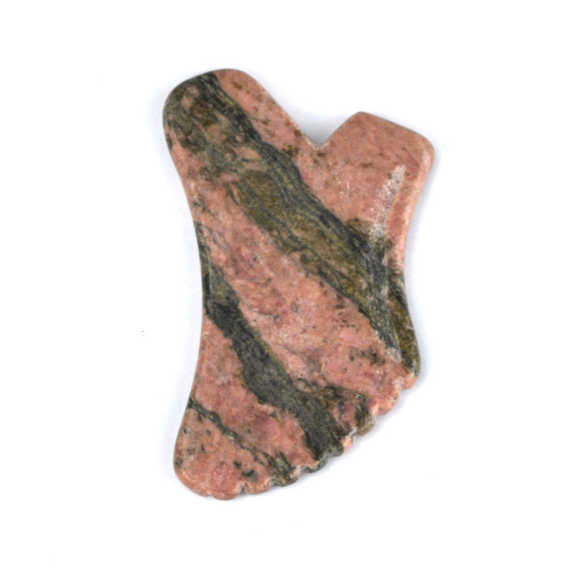 Natural Rhodonite Gua Sha Massage Tool for Tightening Skin and Promoting Facial Beauty