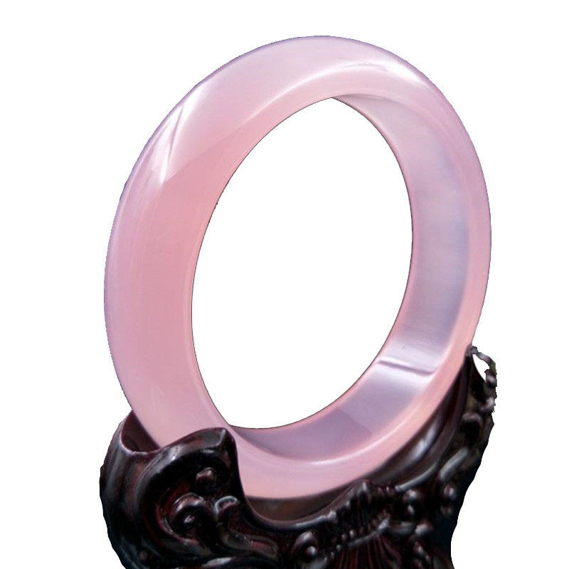 Art Collectible Pink Hibiscus Bracelet Natural Violet Jade Bracelet A Grade Jade Jewelry Bracelet Women