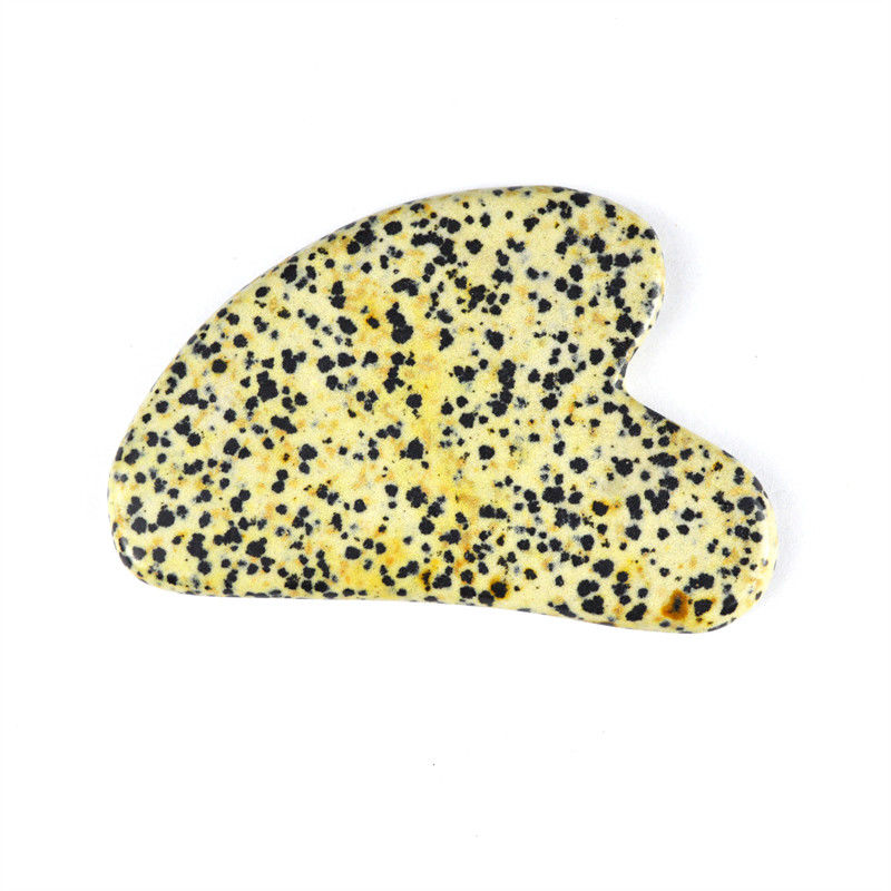 Customized Logo Availabled 2024 Trending Heart Shaped Dalmatian Stone Guasha Massage Tool for Body Healthcare Massage
