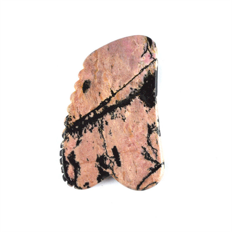 Body Massage Equipment Natural Rhodonite Stone Gua Sha Scraping Board for Facial Beauty and Deep Tissue Massage