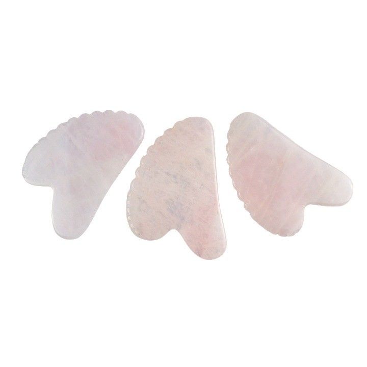 Facial Massager Pink Heart Shaped Rose Quartz Gua Sha Massage Tool with Teeth Crystal Skin Beauty Massager 2024