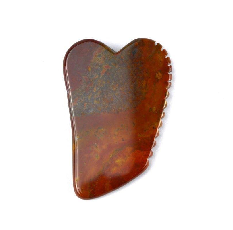 Muscle Massage Function 2024 Hot Natural Red Mookaite Jasper Gua Sha Massager Custom Logo Skin Care Anti Aging Healing Stone Scraping Massage Tools