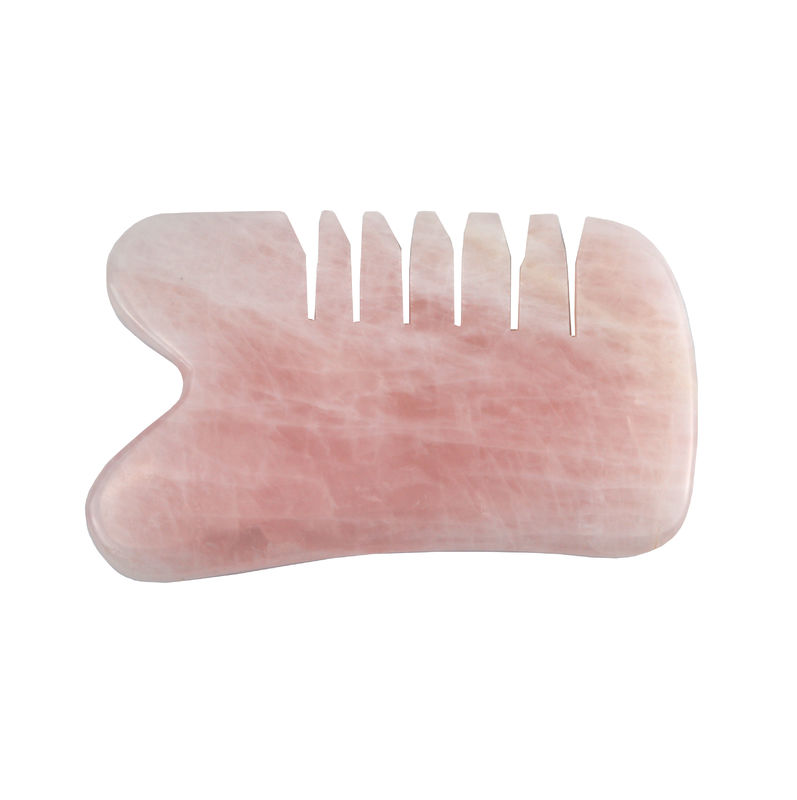 Head Massage Rose Quartz Gua Sha Scalp Comb Tool for Self Skin Care Spa Facial Lifting