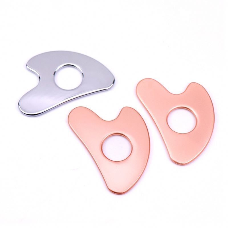 Stainless Steel Heart-shaped Hollow Gua Sha Board Metal Facial Beauty Tool for Full-body Massage Area and OEM/ODM