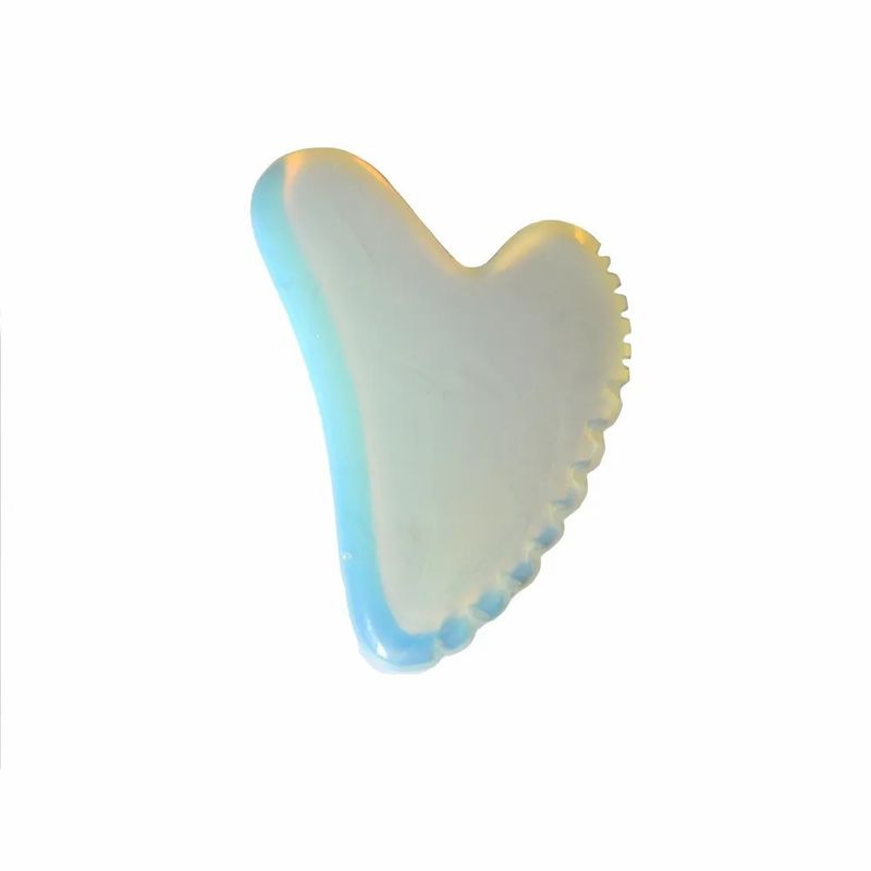 Opalite Heart Shape Gua Sha Massager Board for Full Body Health Care and Relaxation