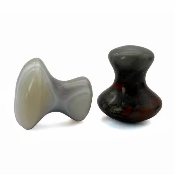 2024 Blood Stone Jade Stone Guasha Mushroom Massage Stone Gua Sha Face Tool The Perfect Solution for Reducing Fine Lines