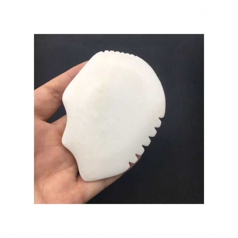 Jade Gua Sha Board for Face and Body Massage White Jade Scraping Tool Massager