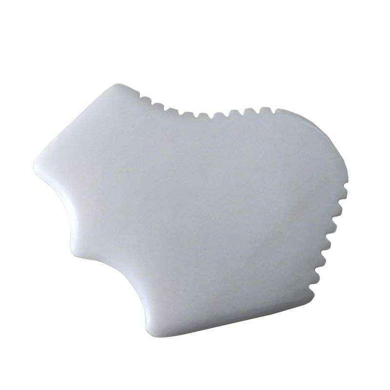 Facial Massager Infrared Physiotherapy Natural White Jade Gua Sha Board for Scraping Therapy 2024 Design