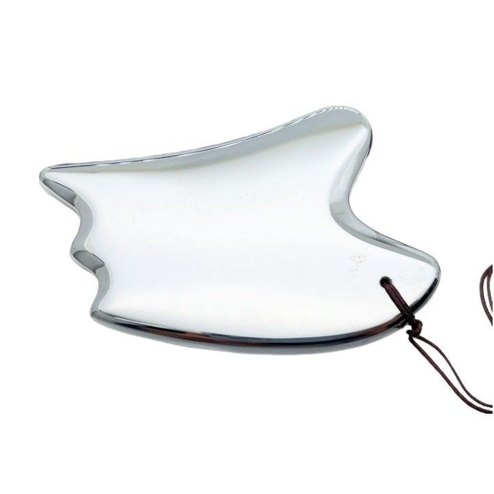 Natural Board Terahertz Gua Sha Facial Massage Tool Silver Heart Shape Massager for Scraping and Trigger Point Treatment
