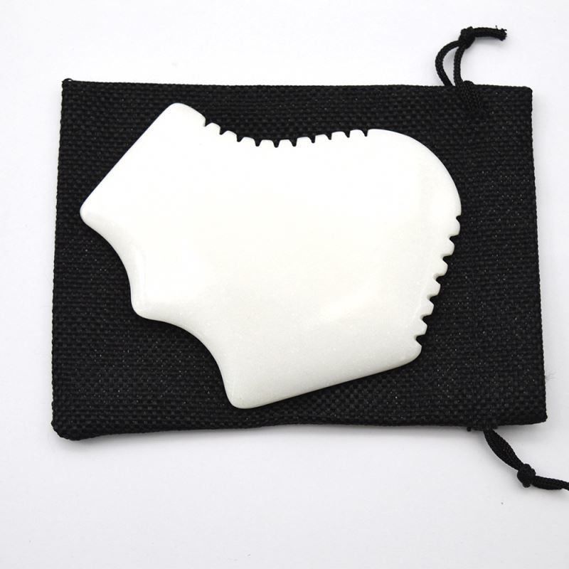 Customized White Jade Body Massager Comfortable Gua Sha Facial Massage Board Tool for Body Circulation Improvement