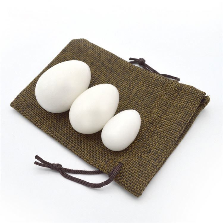 Body 45*30mm White Jade Yoni Eggs Set Tightening Vaginal Muscles and Healing Stones for Kegel Exercise