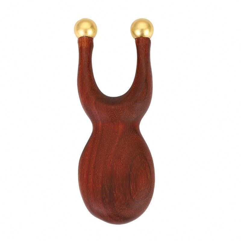 ISO9001 Certified Brass Eye Massage Tool for Nasal Bridge Sandalwood Facial Gua Sha Massage Comb 95*38mm Size