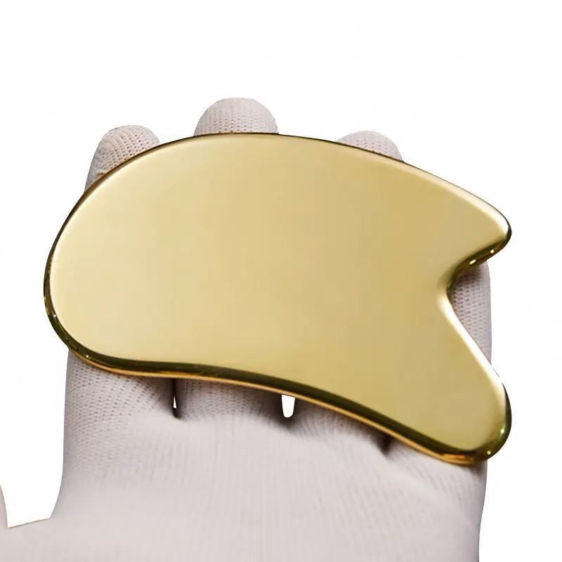 Certificate Yes Customized Logo Availabled Copper Facial Gua sha Board Tools Brass Scraping Massage Gua sha Tool Face Massage Tools