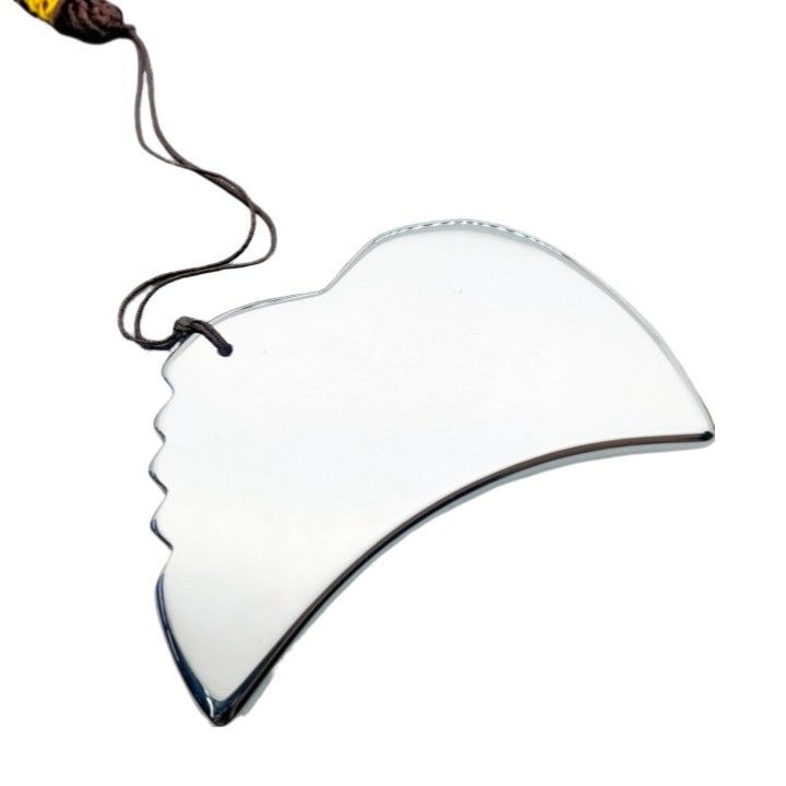 Silver Terahertz Beauty Plate Scraping Massage Tool for a Luxurious and Rejuvenating Experience
