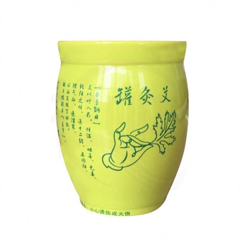 Body Massage Function Handheld Ceramic Gua Sha Cup for Meridian Dredging and Moxibustion Treatment