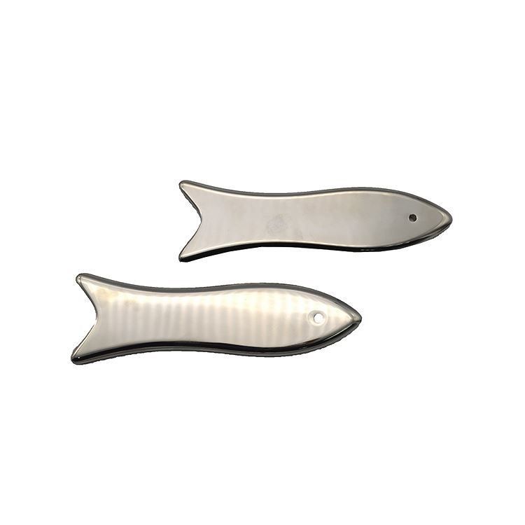 Fish Shape Stainless Steel Guasha Board Traditional Metal Guasha Massage Tool for Face and Body Healthcare