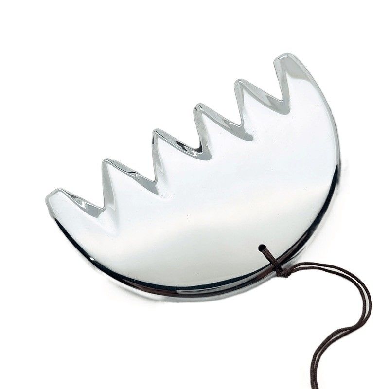 Body Massage Silver Six-tooth Terahertz Gua Sha Board Scalp Comb Guasha Energy Stone Head Massager Health Care Salon Beauty Tool