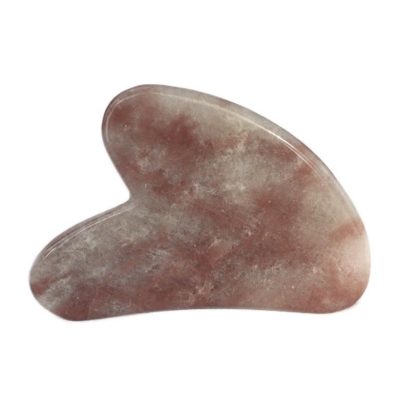 2024 Natural Strawberry Crystal Jade Gua Sha Heart Shape Face Scraping Massage Guasha Board for Full-body Massage Area