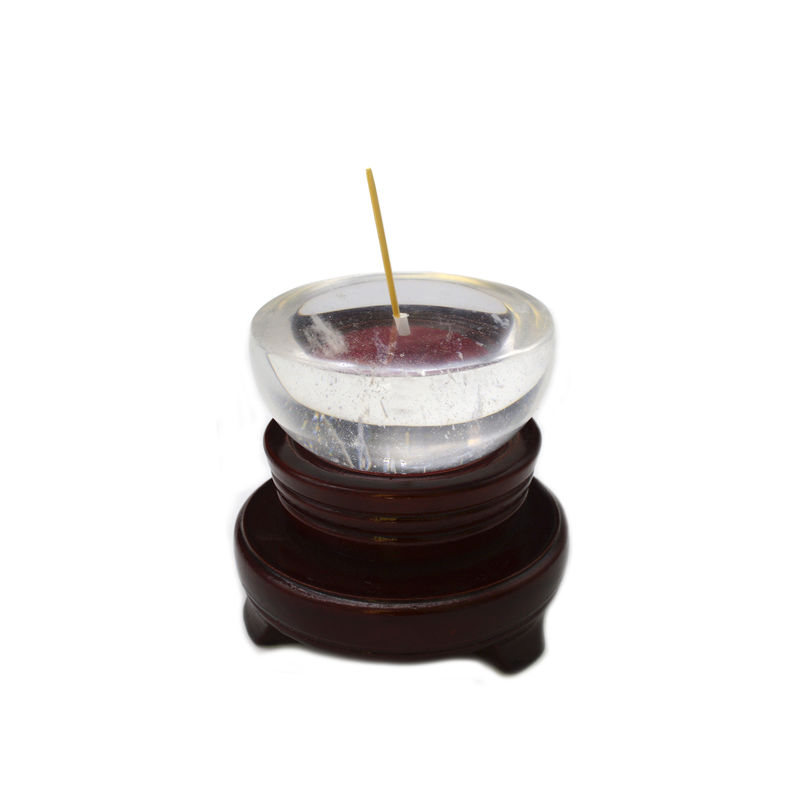 Customized Logo Clear Quartz Incense Sticks Holder and Burner Set for Theme Decoration