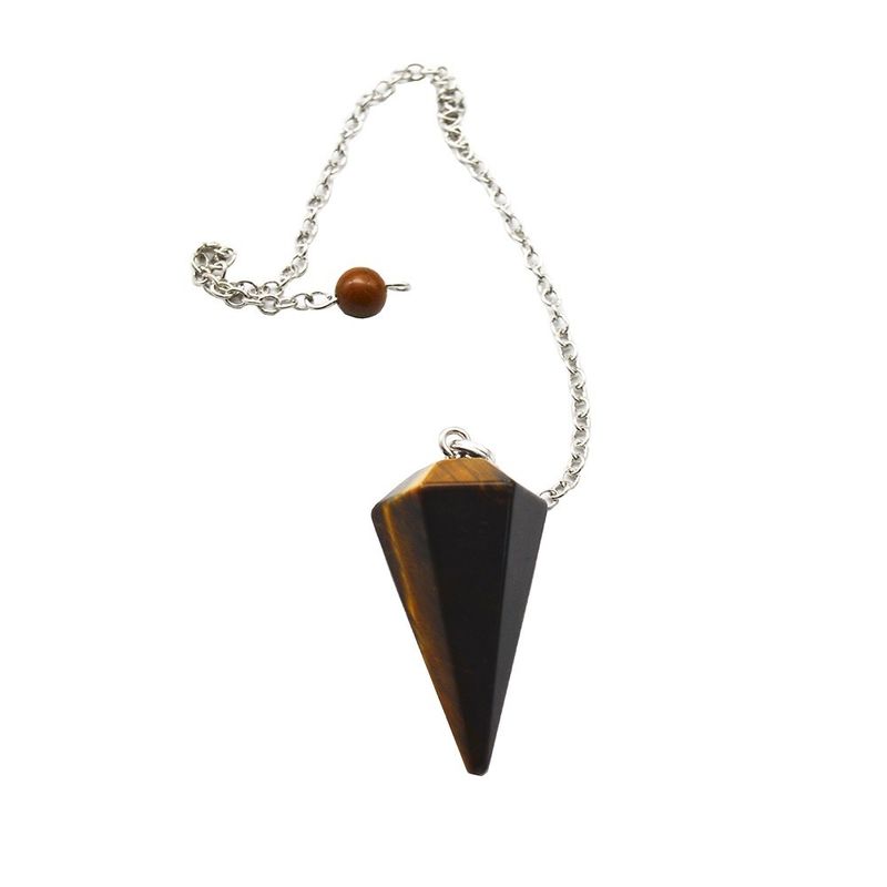 Exquisite Natural Tiger Eye Chakra Pendulum Crystal Pendant Necklace for Men and Women Bohemian