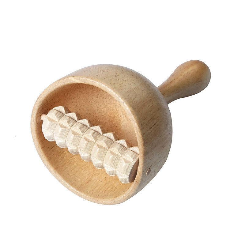 2023 Custom Gua Sha Anti-cellulite Wooden Therapy Swedish Massage Cup With Roller Massage Tools for Body Massage Equipment