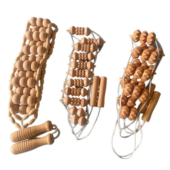Body Massager 2024 Arrivals Custom Logo And Packing Wooden Back Massage Roller Tool Wooden Massager For Beech