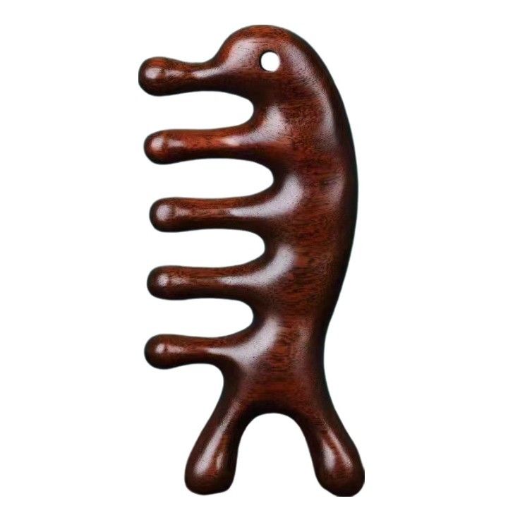 Head Massage Equipment 2023 Natural Sandalwood Gua Sha Scalp Massage Comb Wooden Guasha Tool for Hair Care and Head Relax