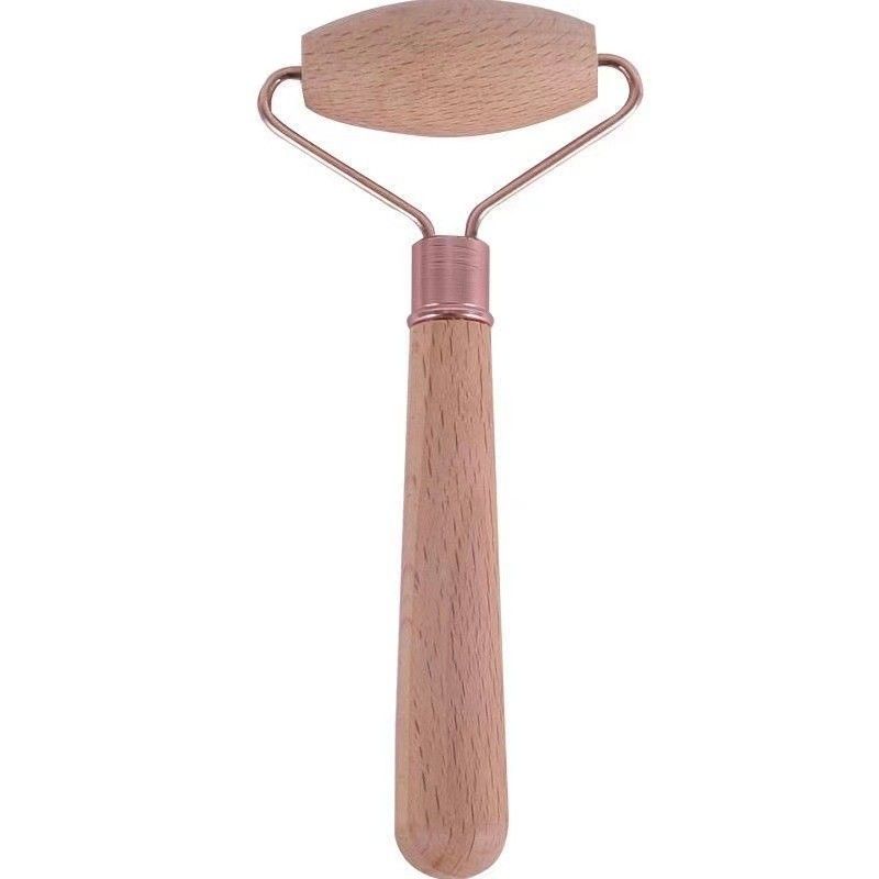 Brown Beech Wooden Guasha Facial Massager Handheld Muscle Relaxation Massage Roller Gua Sha Wood Therapy Massage Tools