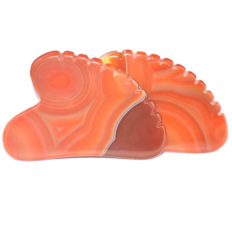 Customized Logo Availabled Natural Carnelian Facial Jade Guasha Skin Care Tool for Body Massage Equipment Needs