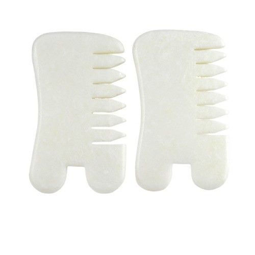 Natural Xiuyan Jade Gua Sha Scalp Massage Comb Guasha Head Massager Hair Health Care Salon Beauty Tool for Muscle Massage